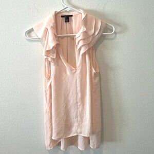 Forever 21 Women's Sleeveless V-Neck Sheer Top  Pink   Size: S